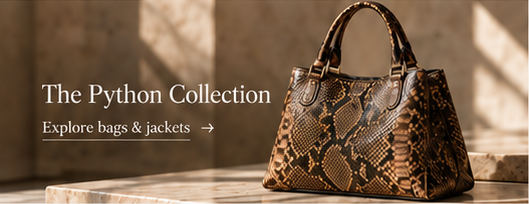 The Python Collection · Explore bags and jackets